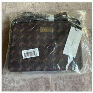 Nicole Miller Monogram Crossbody with coin purse pouch - Brown